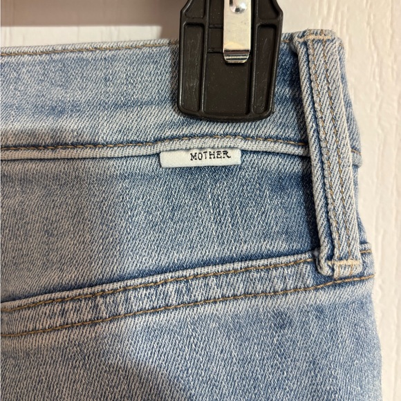 Mother Rider Skimp Dreamer Distressed High Waisted Straight Denim Jeans Size 25 - Picture 9 of 11